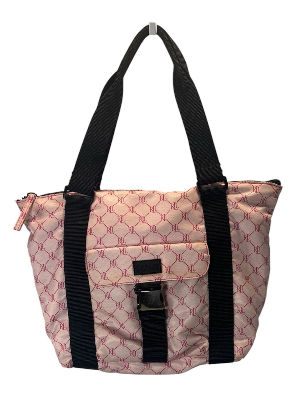 Lauren Ralph Lauren Pink RL Monogram Tote/Travel Bag